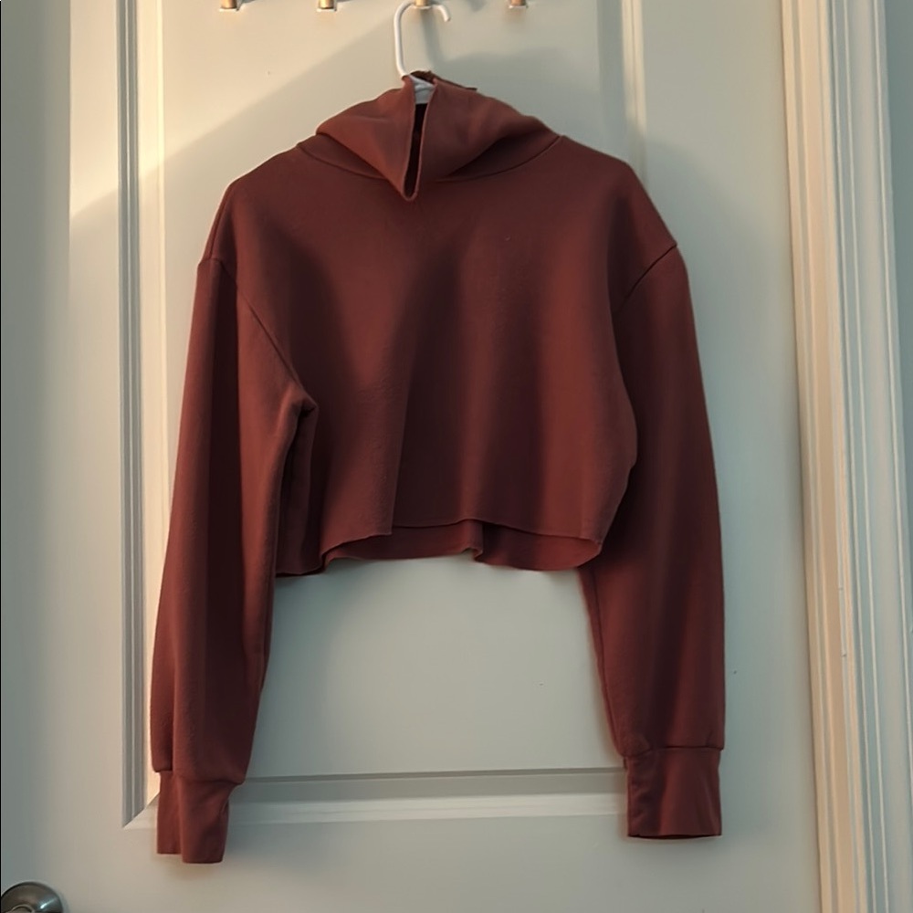 Urban Outfitters Red Cropped Boxy Hoodie